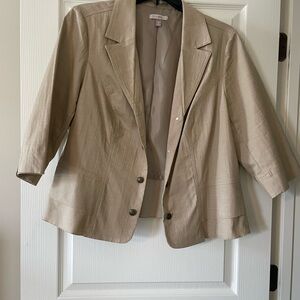 Roz & Ali Tan Blazer with Notched Lapels